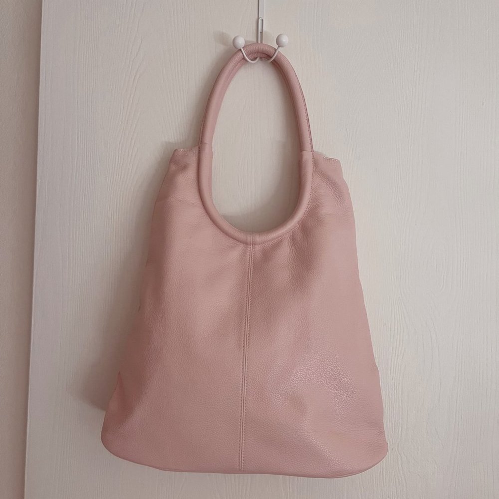 Sofia Cardoni Blush Pink Pebbled Leather Tote Bag
